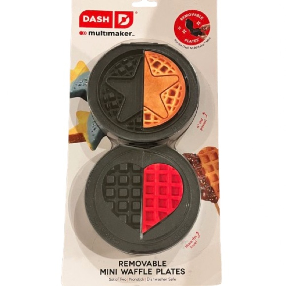 🆕- Dash- Removable Mini Waffle Plates-
Heart & Star.